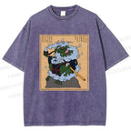 Unisex Japanese Samurai Ninja Frog Printed Washed Tee