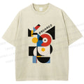 Unisex Bauhaus Geometric Printed Washed Tee