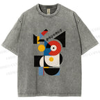 Unisex Bauhaus Geometric Printed Washed Tee