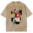 Unisex Bauhaus Geometric Printed Washed Tee