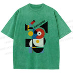 Unisex Bauhaus Geometric Printed Washed Tee