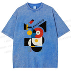 Unisex Bauhaus Geometric Printed Washed Tee