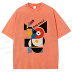 Unisex Bauhaus Geometric Printed Washed Tee