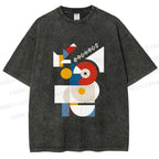 Unisex Bauhaus Geometric Printed Washed Tee
