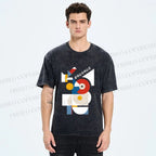 Unisex Bauhaus Geometric Printed Washed Tee