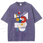 Unisex Bauhaus Geometric Printed Washed Tee