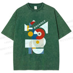 Unisex Bauhaus Geometric Printed Washed Tee
