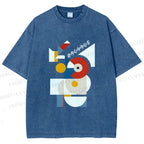 Unisex Bauhaus Geometric Printed Washed Tee