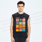 Unisex Andy Warhol Sunset Printed Washed Tank Top