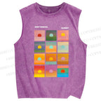 Unisex Andy Warhol Sunset Printed Washed Tank Top