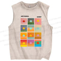 Unisex Andy Warhol Sunset Printed Washed Tank Top