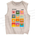 Unisex Andy Warhol Sunset Printed Washed Tank Top