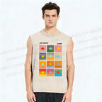 Unisex Andy Warhol Sunset Printed Washed Tank Top