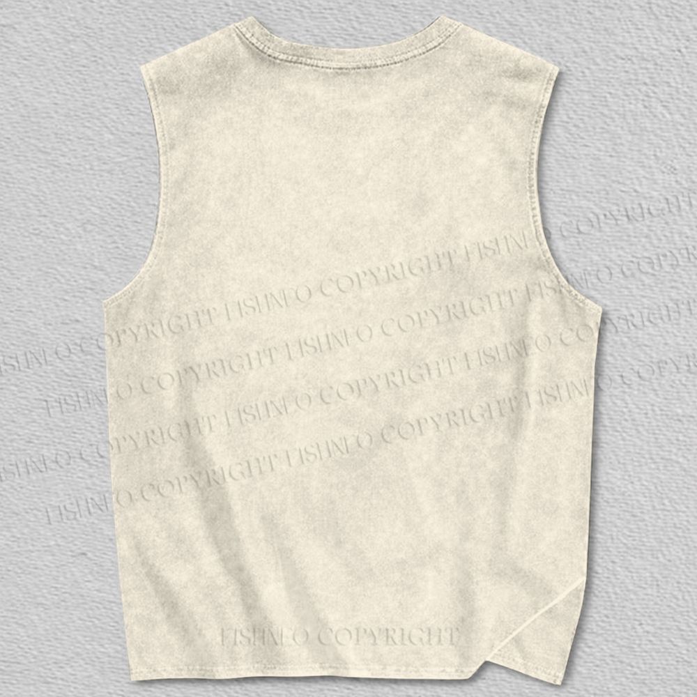 Unisex Black Cat Playing the Guitar Printed Tank Top