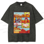 Unisex American Travel Printed Washed Tee