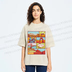 Unisex American Travel Printed Washed Tee