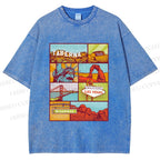 Unisex American Travel Printed Washed Tee
