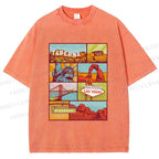 Unisex American Travel Printed Washed Tee