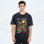 Unisex Kusama Dot Koi Printed Washed Tee