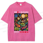 Unisex Kusama Dot Koi Printed Washed Tee