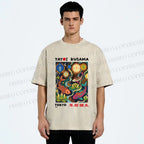 Unisex Kusama Dot Koi Printed Washed Tee