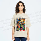 Unisex Kusama Dot Koi Printed Washed Tee