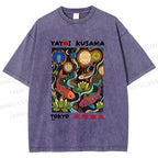 Unisex Kusama Dot Koi Printed Washed Tee