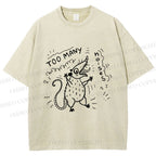 Unisex Too Many Noise Opossum Printed Washed Tee