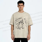 Unisex Too Many Noise Opossum Printed Washed Tee