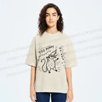 Unisex Too Many Noise Opossum Printed Washed Tee