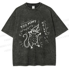 Unisex Too Many Noise Opossum Printed Washed Tee