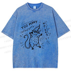 Unisex Too Many Noise Opossum Printed Washed Tee