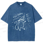 Unisex Too Many Noise Opossum Printed Washed Tee