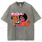 Unisex Vintage Afro Photographer Printed Washed Tee