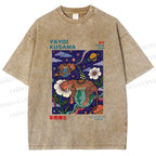 Unisex Kusama Dot Leopard Printed Washed Tee
