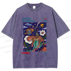 Unisex Kusama Dot Leopard Printed Washed Tee