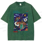 Unisex Kusama Dot Leopard Printed Washed Tee