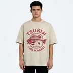 Tokyo Tsukiji Fish Market Vintage Japan Washed T-Shirt