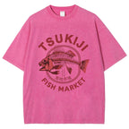 Tokyo Tsukiji Fish Market Vintage Japan Washed T-Shirt