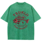 Tokyo Tsukiji Fish Market Vintage Japan Washed T-Shirt