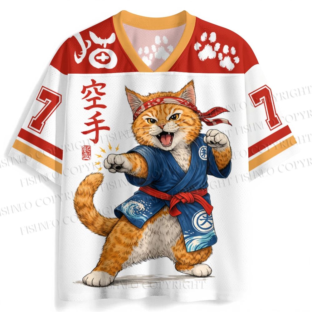 Japanese Karate Cat Jersey Shirts