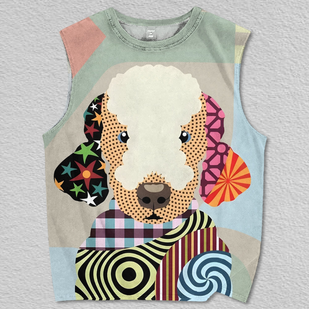 Unisex Bedlington Terrier Printed Tank Top