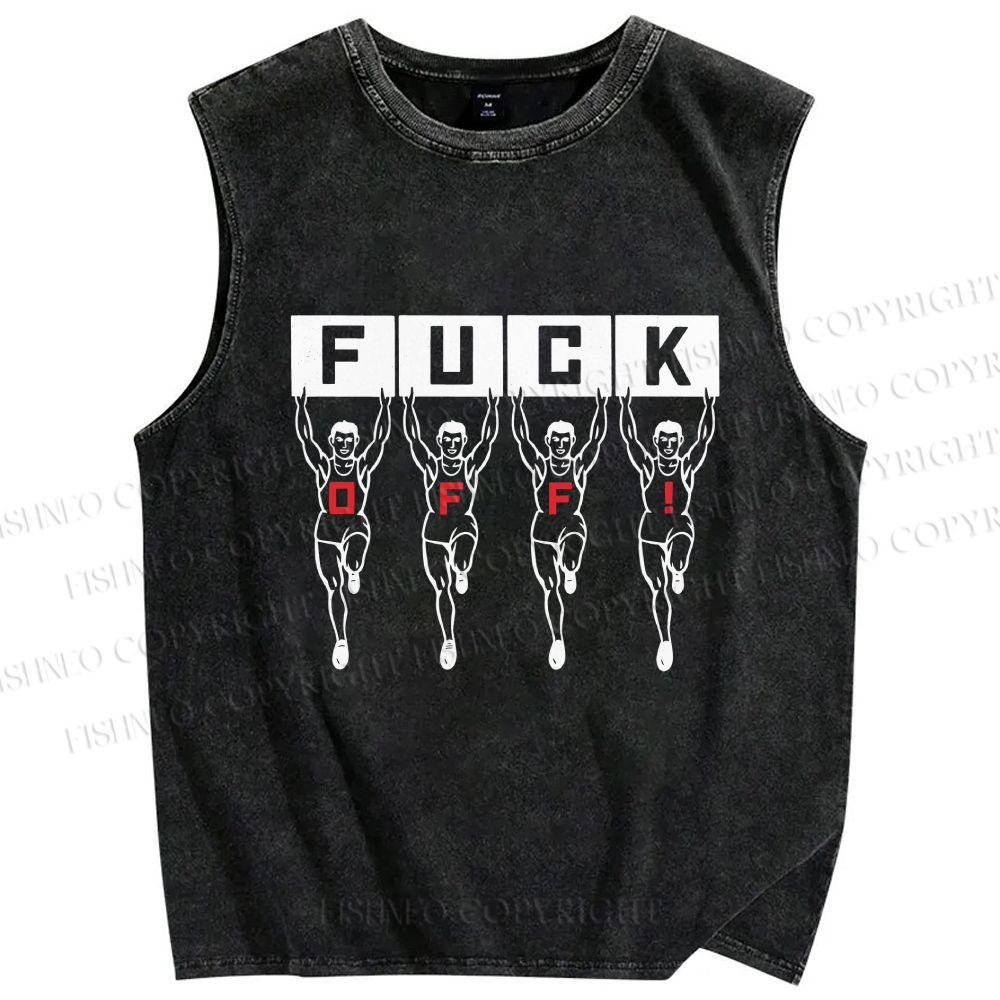 Unisex Runners Printed Washed Tank Top