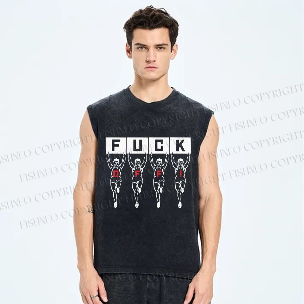 Unisex Runners Printed Washed Tank Top