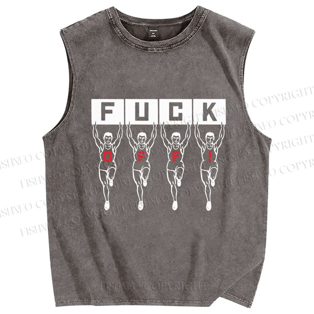 Unisex Runners Printed Washed Tank Top