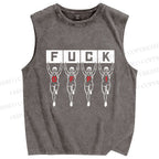 Unisex Runners Printed Washed Tank Top