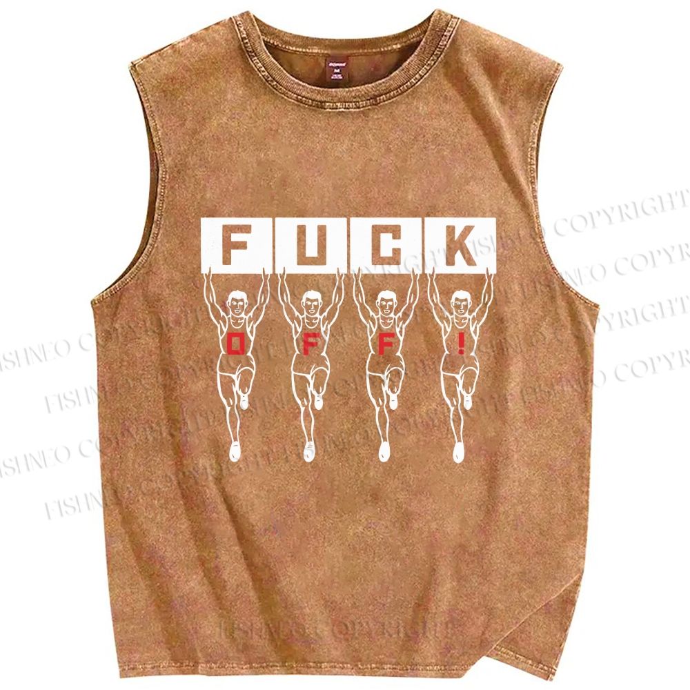 Unisex Runners Printed Washed Tank Top
