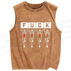 Unisex Runners Printed Washed Tank Top