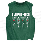 Unisex Runners Printed Washed Tank Top