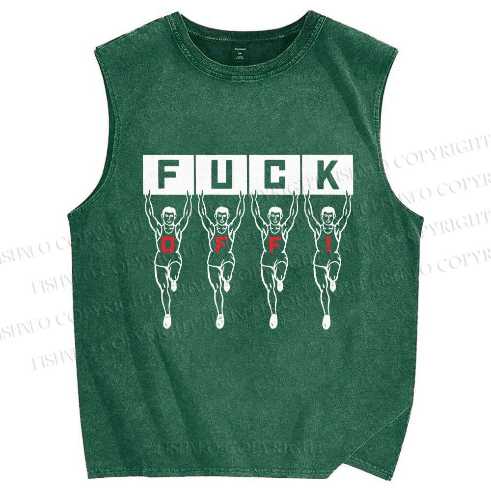Unisex Runners Printed Washed Tank Top